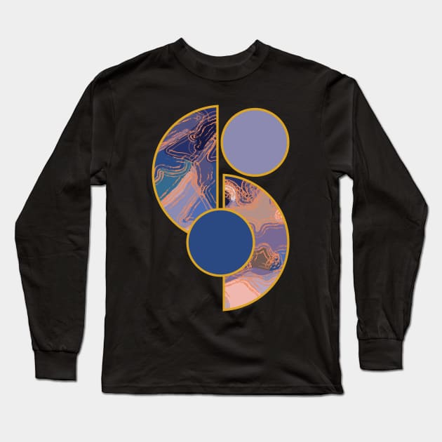 Earth tone colors vibrant bright unique minimalist neutral organic geometric boho pattern 365 Abstract Long Sleeve T-Shirt by dvongart